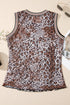 Reversible Checkerboard And Leopard Print Mesh Tank Top