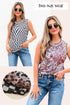 Reversible Checkerboard And Leopard Print Mesh Tank Top