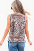 Reversible Checkerboard And Leopard Print Mesh Tank Top