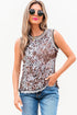 Reversible Checkerboard And Leopard Print Mesh Tank Top