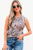 Reversible Checkerboard And Leopard Print Mesh Tank Top