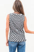 Reversible Checkerboard And Leopard Print Mesh Tank Top