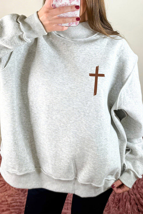 Reversible Cross And Jesus Saves Mock Neck Sweatshirt