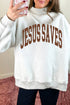Reversible Cross And Jesus Saves Mock Neck Sweatshirt