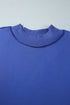 Reversible Exposed Seam Detail Mock Neck Layering Sweatshirt