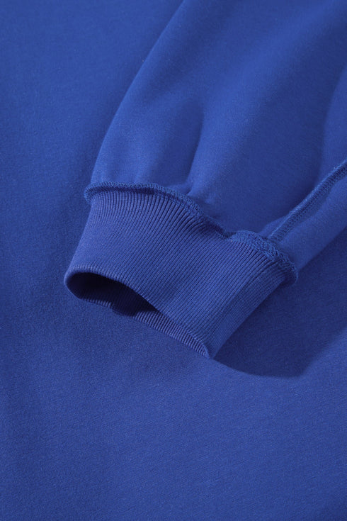 Reversible Exposed Seam Detail Mock Neck Layering Sweatshirt