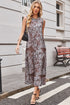 Reversible Leopard Checkered Print Sleeveless Maxi Dress
