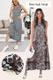 Reversible Leopard Checkered Print Sleeveless Maxi Dress