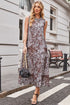 Reversible Leopard Checkered Print Sleeveless Maxi Dress