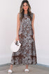 Reversible Leopard Checkered Print Sleeveless Maxi Dress