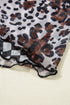 Reversible Leopard Checkered Print Sleeveless Maxi Dress