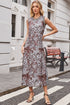 Reversible Leopard Checkered Print Sleeveless Maxi Dress