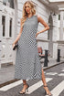 Reversible Leopard Checkered Print Sleeveless Maxi Dress