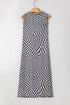 Reversible Leopard Checkered Print Sleeveless Maxi Dress