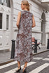 Reversible Leopard Checkered Print Sleeveless Maxi Dress