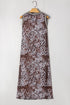 Reversible Leopard Checkered Print Sleeveless Maxi Dress