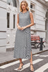 Reversible Leopard Checkered Print Sleeveless Maxi Dress