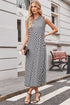 Reversible Leopard Checkered Print Sleeveless Maxi Dress