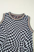 Reversible Leopard Checkered Print Sleeveless Maxi Dress
