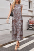 Reversible Leopard Checkered Print Sleeveless Maxi Dress