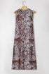 Reversible Leopard Checkered Print Sleeveless Maxi Dress