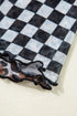 Reversible Leopard Checkered Print Sleeveless Maxi Dress