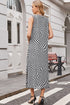 Reversible Leopard Checkered Print Sleeveless Maxi Dress