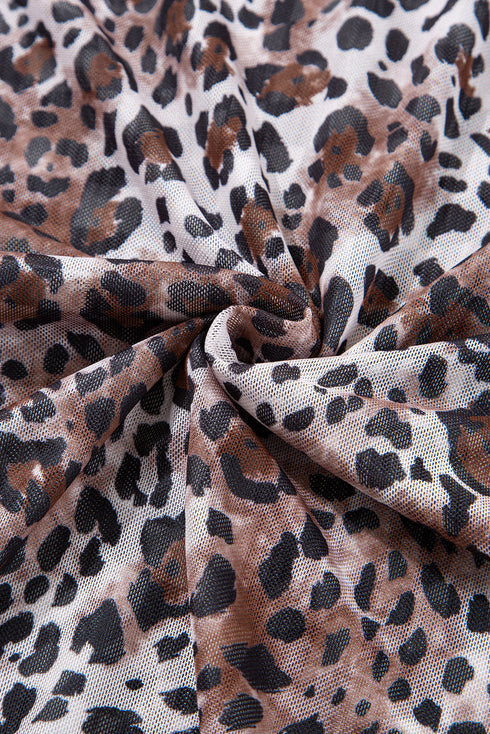 Reversible Leopard Checkered Print Sleeveless Maxi Dress