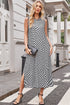 Reversible Leopard Checkered Print Sleeveless Maxi Dress