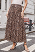Reversible Leopard Floral Ruffle Hem Southern Maxi Skirt