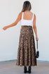 Reversible Leopard Floral Ruffle Hem Southern Maxi Skirt