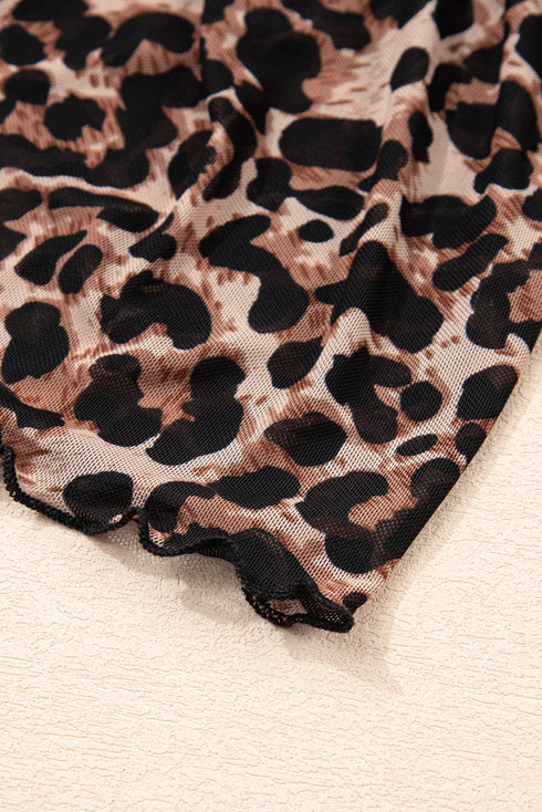 Reversible Leopard Floral Ruffle Hem Southern Maxi Skirt