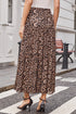 Reversible Leopard Floral Ruffle Hem Southern Maxi Skirt