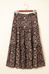 Reversible Leopard Floral Ruffle Hem Southern Maxi Skirt