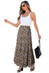 Reversible Leopard Floral Ruffle Hem Southern Maxi Skirt