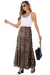 Reversible Leopard Floral Ruffle Hem Southern Maxi Skirt