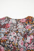 Reversible Mesh Leopard Floral Print Short Sleeve Midi Dress