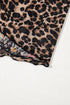 Reversible Mesh Leopard Floral Print Short Sleeve Midi Dress