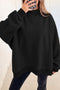 Relaxed Fit Exposed Seam Mock Neck Pullover Sweatshirt