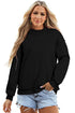 Relaxed Fit Exposed Seam Mock Neck Pullover Sweatshirt