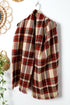 Reversible Plaid Houndstooth Fringe Trim Pashmina Scarf