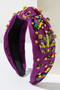 Rhinestone Beaded Knotted Wide Statement Accessory Headband
