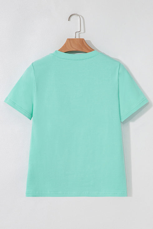 Rhinestone Bow Appliqu? Short Sleeve Jersey Tee