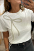 Rhinestone Bow Appliqu? Short Sleeve Jersey Tee
