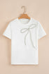 Rhinestone Bow Appliqu? Short Sleeve Jersey Tee
