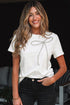 Rhinestone Bow Appliqu? Short Sleeve Jersey Tee