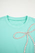 Rhinestone Bow Appliqu? Short Sleeve Jersey Tee