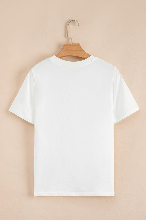 Rhinestone Bow Appliqu? Short Sleeve Jersey Tee