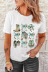 Rhinestone Cowgirl Bows And Horse Graphic Print Tee Shirt