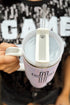 Rhinestone Cross Embellished Alloy Travel Handle Tumbler